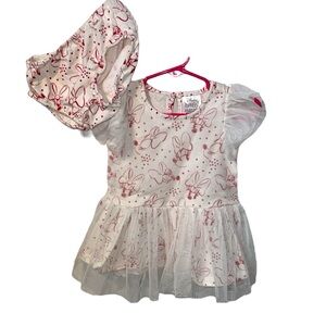 Disney Baby Dress with Red Minnie design Print with tulle overlay 6-9Mos